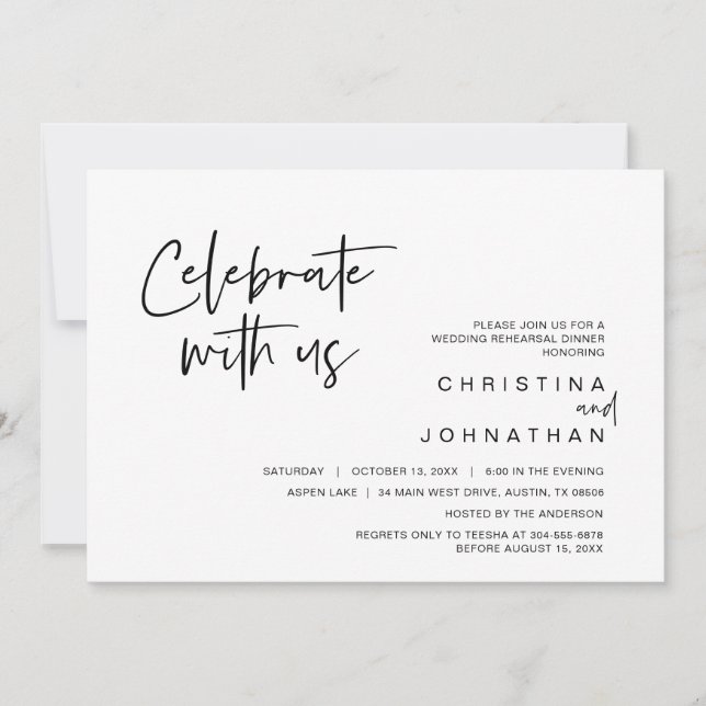 Wedding Elopement Party, Celebrate with us Invitat Invitation (Front)