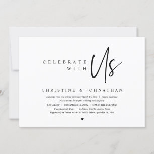 Wedding Elopement Party, Celebrate with us Invitat Invitation
