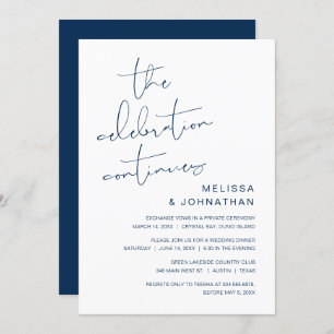 Wedding Elopement, The Celebration Continues Invitation