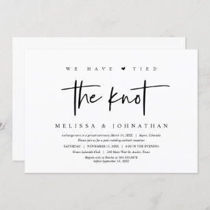 Wedding Elopement, We have tied the knot Invitation