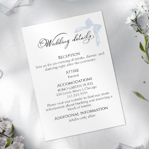 Wedding Enclosure Card Bow Details RSVP QR Code