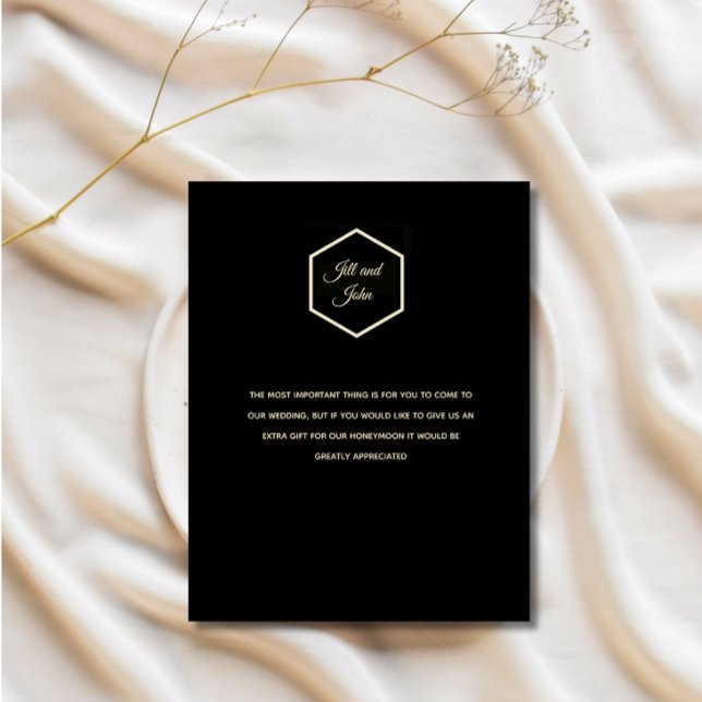 Wedding Enclosure Card Elegant Black Gold   (Creator Uploaded)