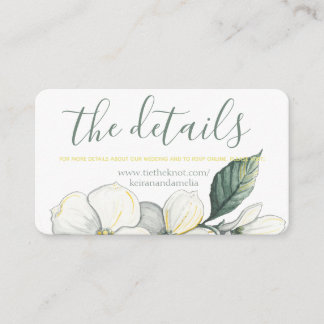 Wedding Enclosure Card, Watercolor Dogwood Blooms Card