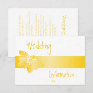 Wedding Enclosure Card Yellow Butterfly