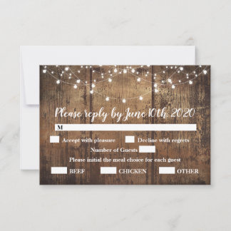 Wedding enclosure RSVP card