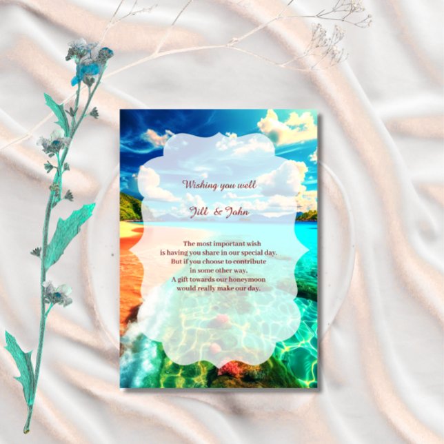 Wedding Enclosure Tropical Beach Card Insert (Creator Uploaded)