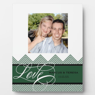 Wedding Engaged Chic Chevron Modern Personalised Plaque