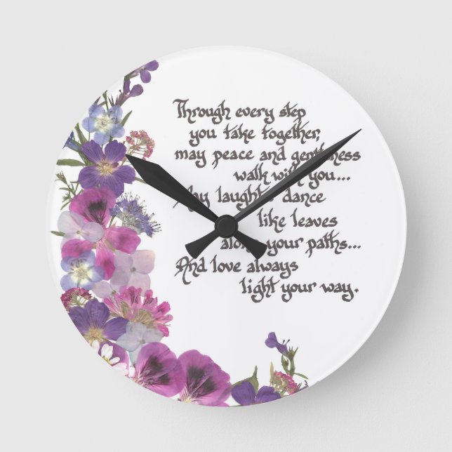 Wedding, engagement, anniversary gifts round clock (Front)