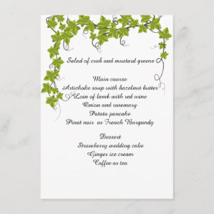 Wedding, Engagement, Bridal Shower Flat Menu