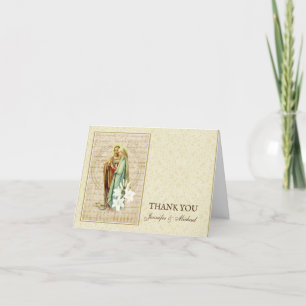 Wedding Engagement Bride Groom Religious Vintage Thank You Card