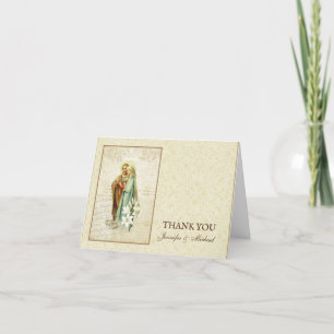Wedding Engagement Bride Groom Religious Vintage Thank You Card
