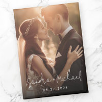 Wedding engagement couple names date photo