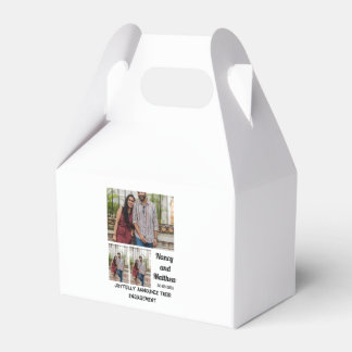 Wedding Engagement custom 3 Photo Collage Favour Box