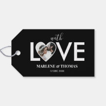Wedding Engagement Custom Photo Black Heart Frame