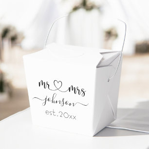 Wedding Engagement Heart Mr Mrs Personalised Name Favour Box