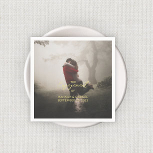 Wedding Engagement Party Add Photo Napkin