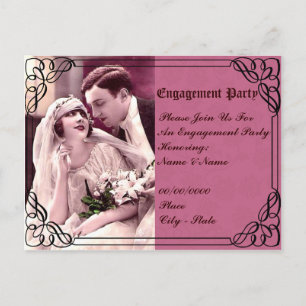 wedding,engagement party invitation postcard