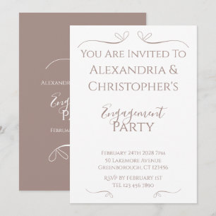 Wedding Engagement Party Minimal Chic Hearts  Invitation