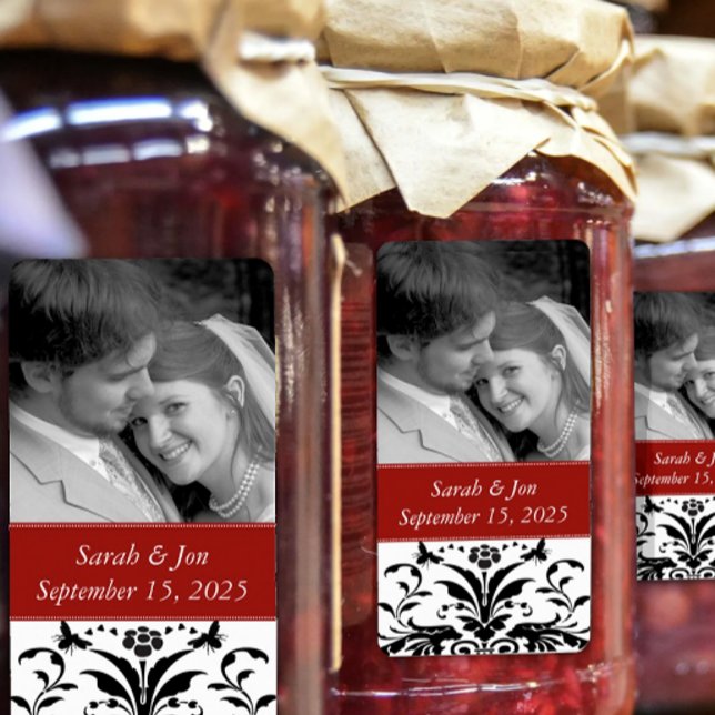 Wedding Engagement Photo Damask Favor Tags (Creator Uploaded)