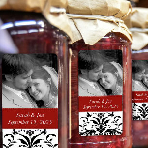 Wedding Engagement Photo Damask Save the Date Label