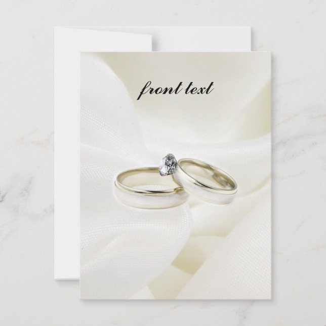 Wedding / Engagement Rings on Satin Invitation (Front)