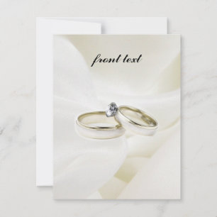 Wedding / Engagement Rings on Satin Invitation