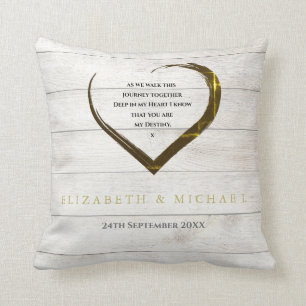 Wedding Engagement  Rustic Heart Quote Personal Cushion
