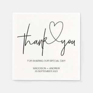 Wedding Engagement Thank You Table Napkin Set