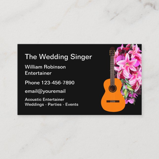 Wedding Entertainer Business Cards (Front)