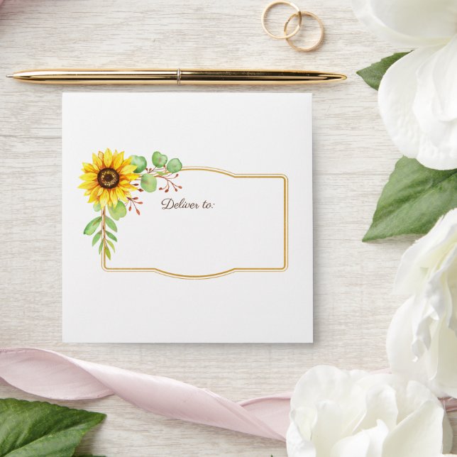 Wedding envelope boho sunflowers summertime  (Wedding)