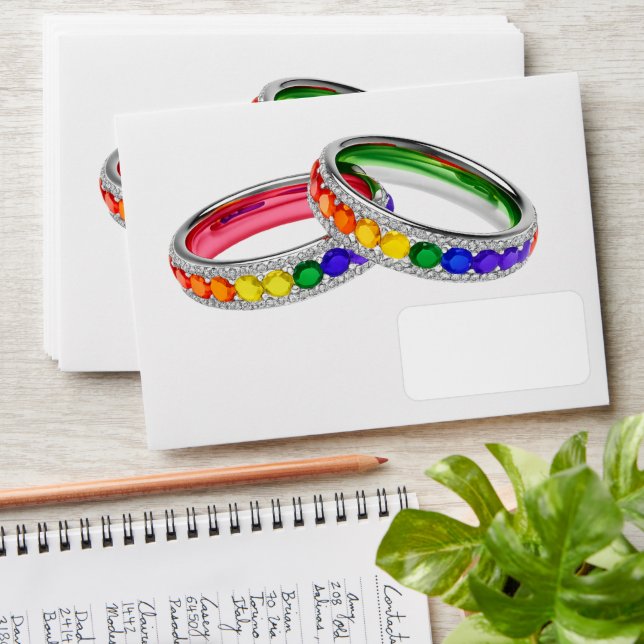 🌈 Wedding Envelope Intertwined in Pride (Stacked)