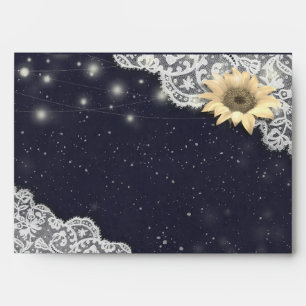 Wedding Envelope Lace Sunflowers String Lights