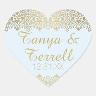 Wedding Envelope Seals Vintage Golden Lace Elegant