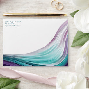 Wedding Envelopes-Modern-Purple and Teal- Envelope