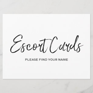 Wedding "Escort cards" Sign Stylish Lettered Invitation
