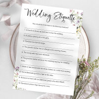 Wedding Etiquette Funny Bridal Shower Game