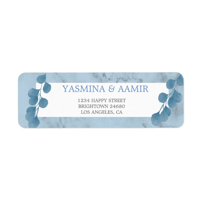 Wedding Eucalyptus Foliage Blue Texture Address La (Front)