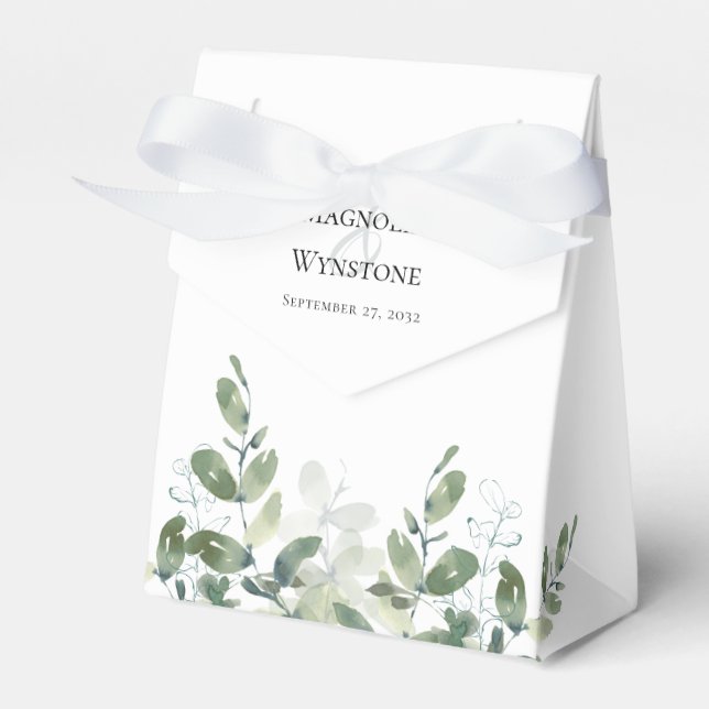 Wedding Eucalyptus Greenery  Favour Box (Front Side)