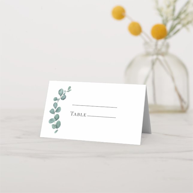 Wedding Eucalyptus Greenery Place Card (Front)