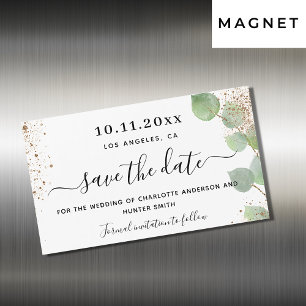 Wedding eucalyptus greenery save the date magnet