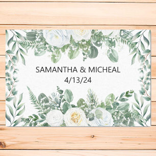 Wedding Eucalyptus White Floral Watercolor Tissue Paper
