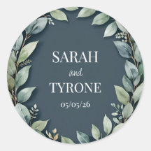 WEDDING EUCALYPTUS WREATH FAVOR Sticker