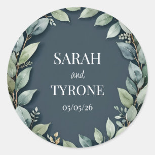WEDDING EUCALYPTUS WREATH FAVOR Sticker