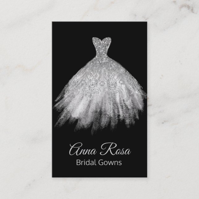 *~* Wedding Event Bridal Gowns Wedding Dress Business Card (Front)