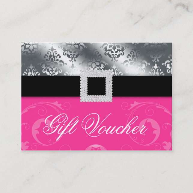 Wedding Event Planner Jewel Pink Silver Gift Card (Front)