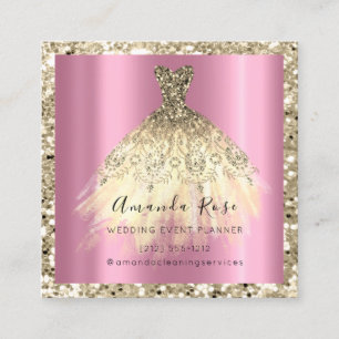 Wedding Event Planner Orchid Gold Glitter Spark Appointment Card