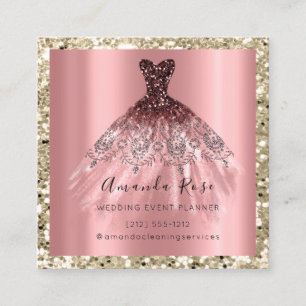 Wedding Event Planner Rose Gold Glitter Spark Appointment Card