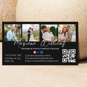 Wedding&Events Content Creator 4 photos qr code  Business Card