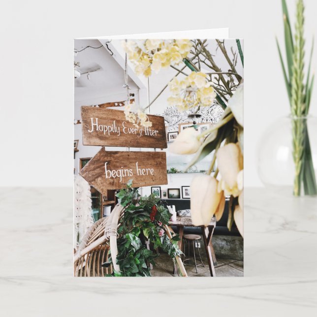 Wedding "Ever After" Folded Greeting Card (Front)