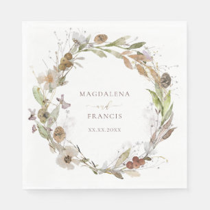 wedding fall wildflowers napkins